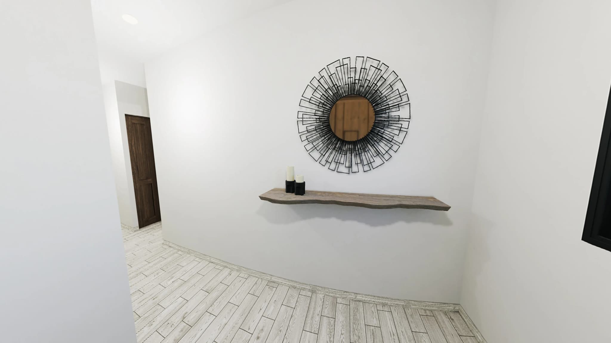 Main entrance with minimalist decor in the Mavila 3-bedroom prototype